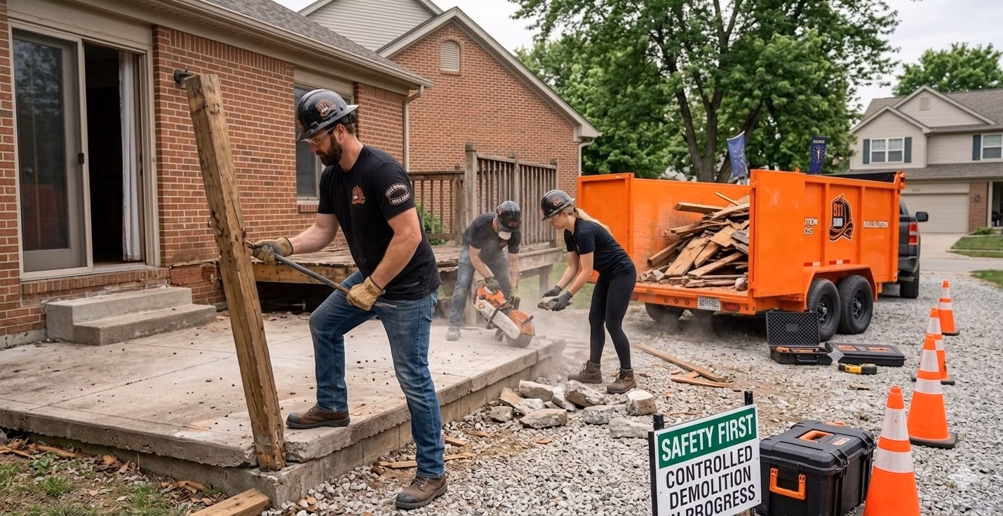 How do you ensure safety during the demolition process?